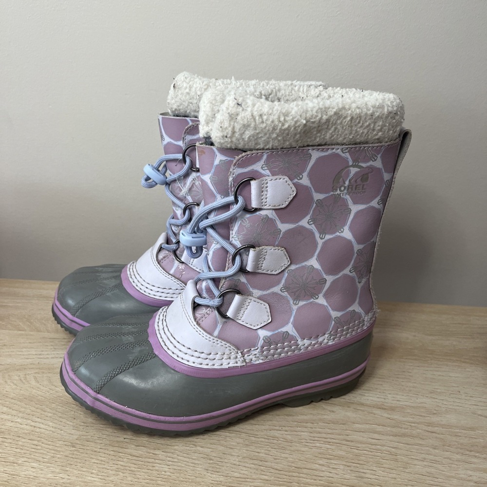 Sorel Yoot Pac Purple Snowflake Winter Boots Woman's Size 6 EUR 38 - Picture 3 of 9